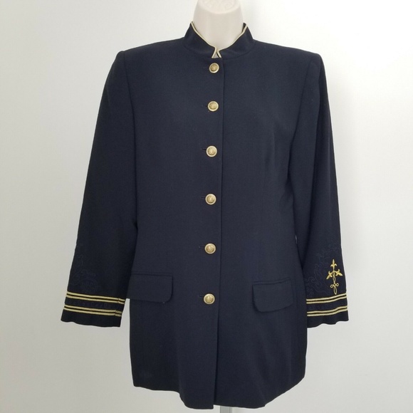 Liz Claiborne Captains Navy Blue Jacket Petite - Picture 8 of 8